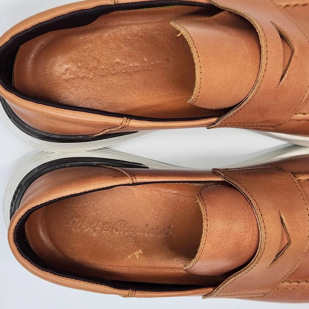 Wolf & Shepherd Shoes Mens Size 9 Brown Leather Slip On Casual Loafers Comfort